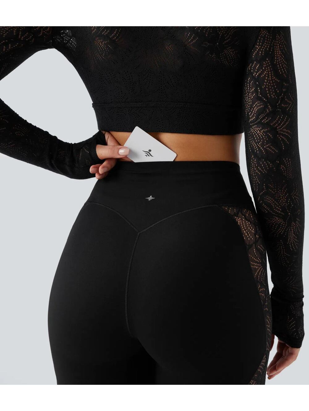 Halara UltraSculpt High Waisted Tummy Control Contrast Flare Legging Black Small - Picture 7 of 10